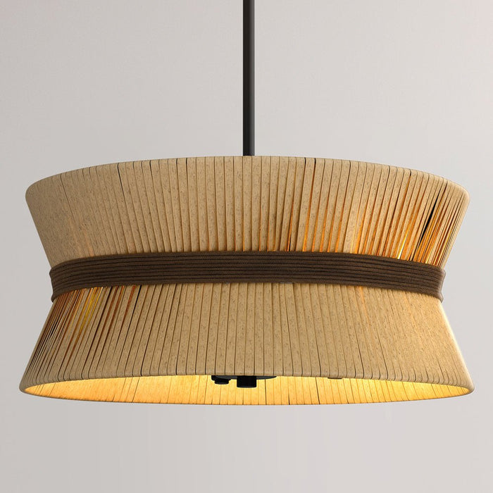 UQL5700 New Traditional Indoor Pendant, 9''H x 18''W x 18''D, Western Bronze Finish, Zennor Collection