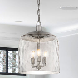 Urban Ambiance - Pendant - UQL5740 Traditional Indoor Pendant, 18''H x 14''W x 14''D, Brushed Nickel Finish, Zennor Collection - 