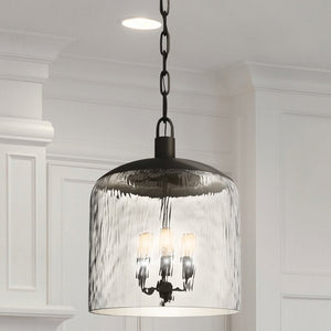 Urban Ambiance - Pendant - UQL5741 Traditional Indoor Pendant, 18''H x 14''W x 14''D, Matte Black Finish, Zennor Collection - 