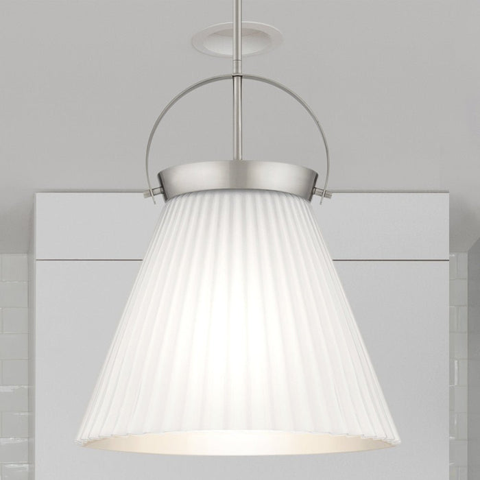 UQL5760 Minimalist Indoor Pendant, 19.5''H x 16''W x 16''D, Brushed Nickel Finish, Zennor Collection