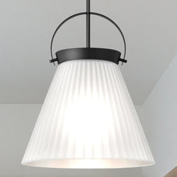 Urban Ambiance - Pendant - UQL5761 Minimalist Indoor Pendant, 19.5''H x 16''W x 16''D, Matte Black Finish, Zennor Collection - 