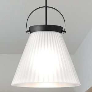 Urban Ambiance - Pendant - UQL5761 Minimalist Indoor Pendant, 19.5''H x 16''W x 16''D, Matte Black Finish, Zennor Collection - 