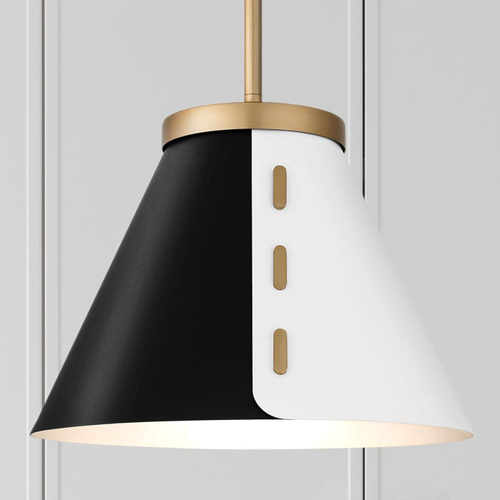 UQL5770 Urban Loft Indoor Pendant, 9.75''H x 12''W x 12''D, Brushed Weathered Brass Finish, Zennor Collection