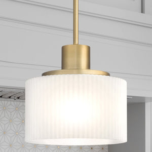 Urban Ambiance - Pendant - UQL5780 Cosmopolitan Indoor Pendant, 12.5''H x 8''W x 8''D, Aged Brass Finish, San Sebastian Collection - 