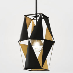 Urban Ambiance - Pendant - UQL5800 Cosmopolitan Indoor Pendant, 15''H x 10.25''W x 10.25''D, Matte Black Finish, San Sebastian Collection - 