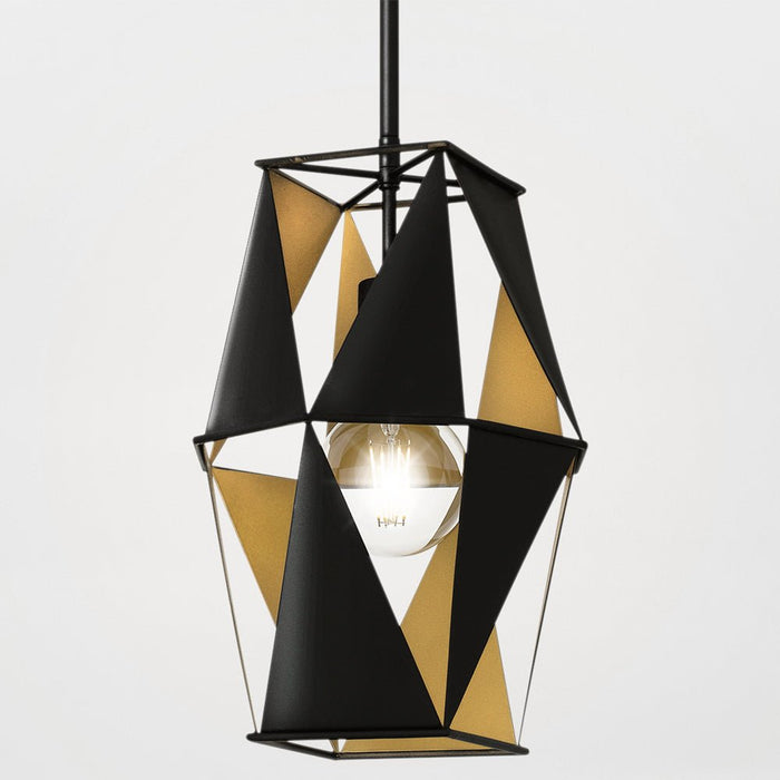 UQL5800 Cosmopolitan Indoor Pendant, 15''H x 10.25''W x 10.25''D, Matte Black Finish, San Sebastian Collection