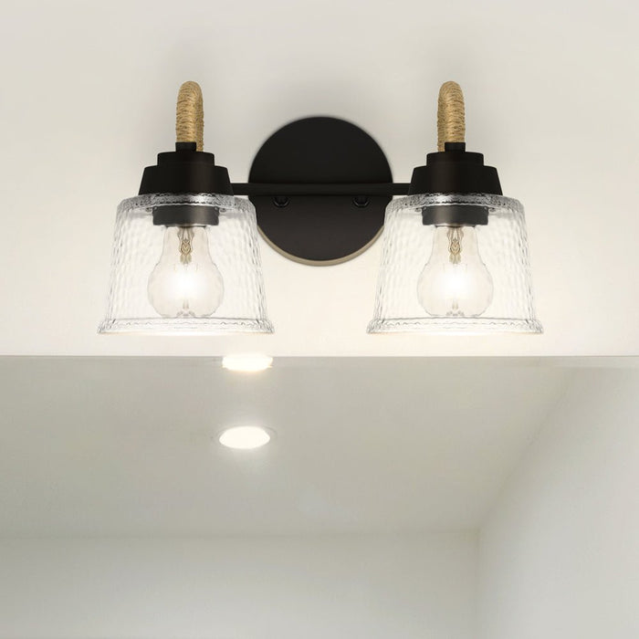 UQL5880 Coastal Indoor Bath Light, 8.25''H x 14.5''W x 7.75''D, Matte Black Finish, Leyton Collection