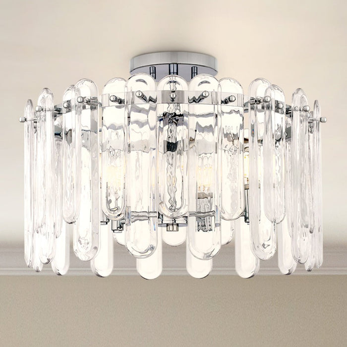 UQL5901 Posh Indoor Ceiling Light, 14''H x 20.25''W x 20.25''D, Polished Chrome Finish, Marlow Collection