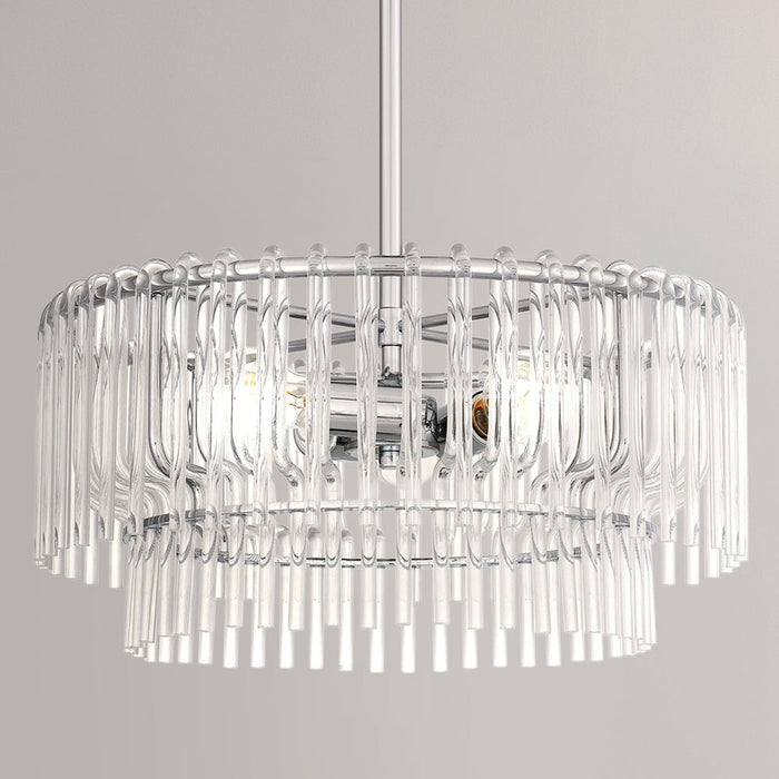 UQL5920 Contemporary Indoor Pendant, 8.75''H x 18''W x 18''D, Polished Chrome Finish, Rothwell Collection