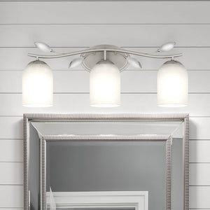 Urban Ambiance - Bath Light - UQL5941 Glam Indoor Bath Light, 9.25''H x 24''W x 6.5''D, Brushed Nickel Finish, Hadley Collection - 