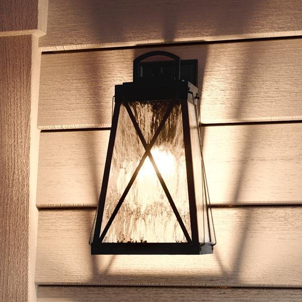 UHP1055 English Country Outdoor Wall Light, 19-1/4"H x 10-1/2"W, Midnight Black, Saint Paul Collection