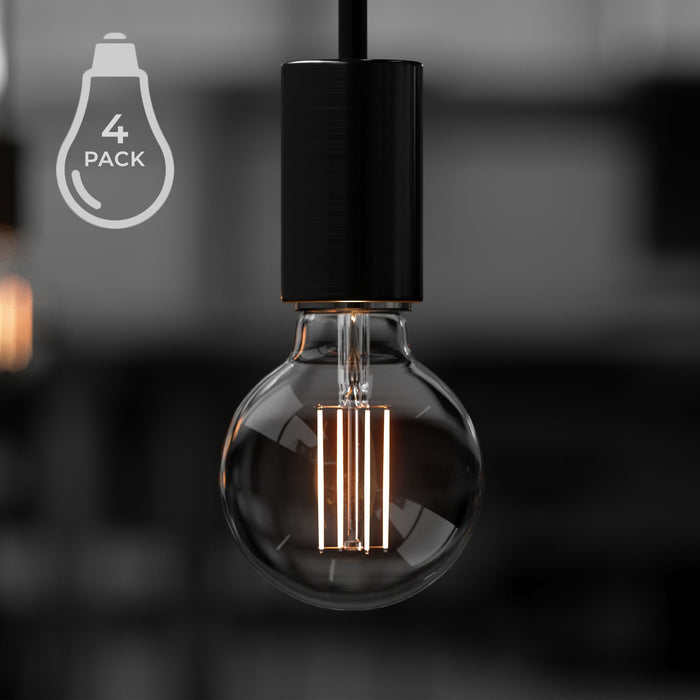 UBB2110 Luxury LED Bulbs, 60W Equivalent, Vintage Edison Style, G25 Shape, E26 Base (standard medium base), 2700K (warm white) - 4 PACK