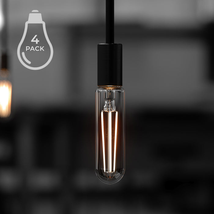 UBB2131 Luxury LED Bulbs, 25W Equivalent, Vintage Edison Style, T6 Shape, E12 Base (candelabra base), 3000K (soft white) - 4 PACK