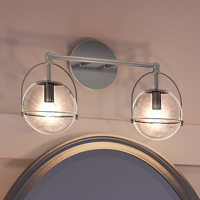UEX2711 Industrial Bath Light 10''H x 17''W, Satin Nickel Finish, Charlotte Collection