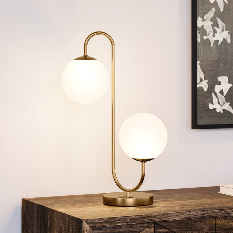 UEX7582 Mid-Century Modern Table Lamp 13''W x 10''D x 22''H, Aged Brass  Finish, Sewanee Collection