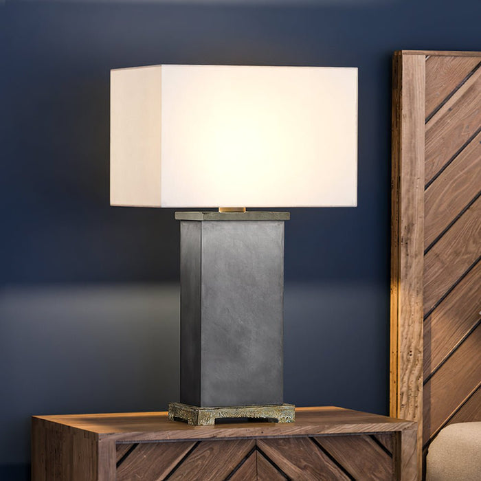 UEX7760 Contemporary Table Lamp 16''W x 11''D x 28''H, Gray Stone Finish, Chadron Collection
