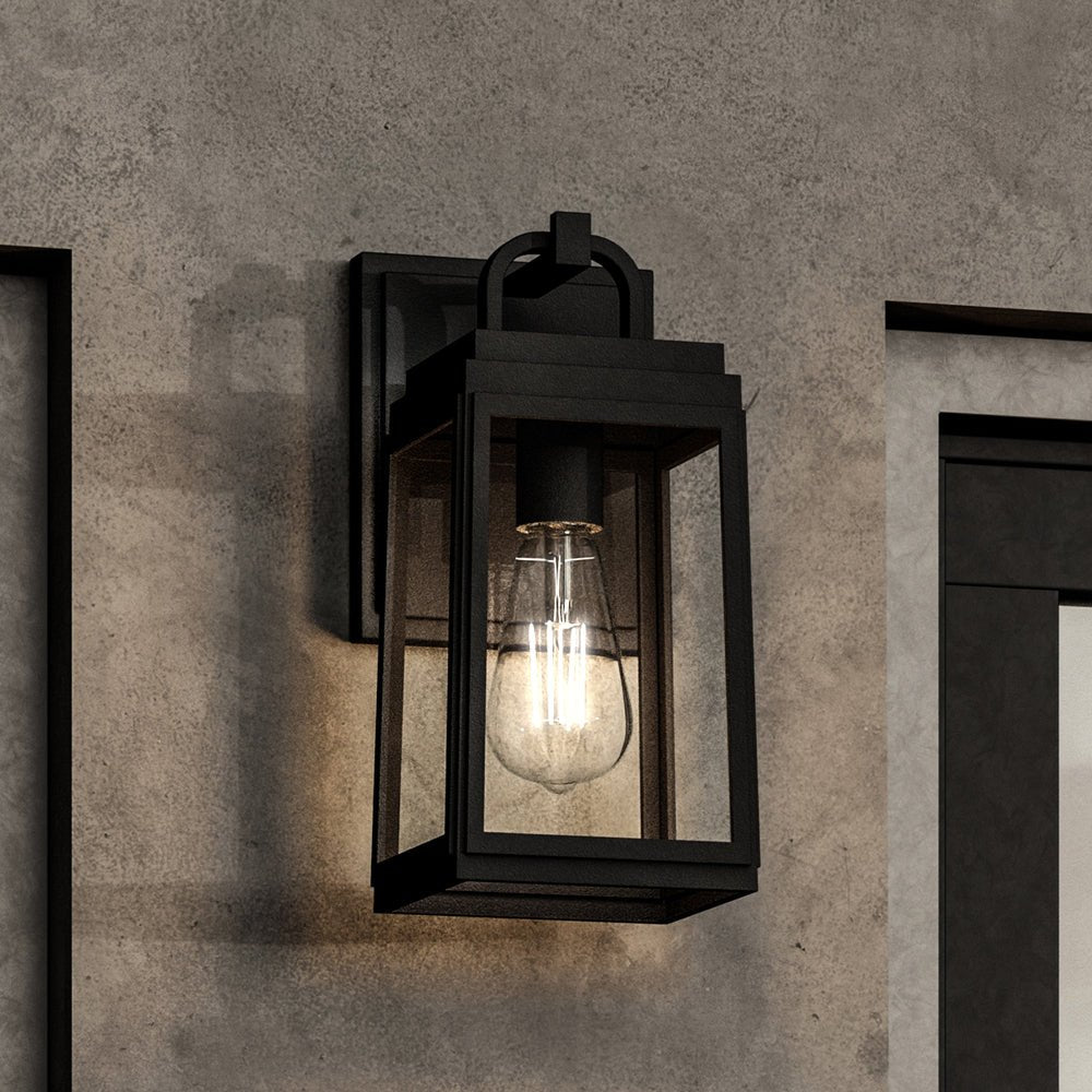 UHP1385 Farmhouse Outdoor Wall Sconce 11.875''H x 5.5''W, Midnight Bla ...