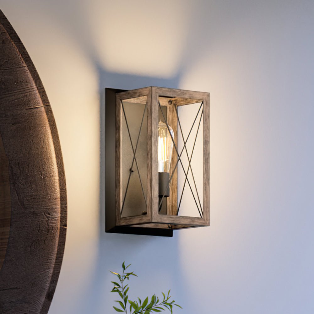 Wooden wall sconce Industrial 2024 lighting