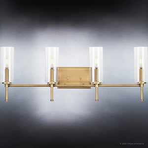 An UHP4227 Beautiful Bath Lamp with clear glass shades.