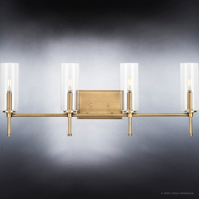 UHP4227 Contemporary Bath Light 11.5''H x 31.625''W, Olde Brass Finish, Parkes Collection