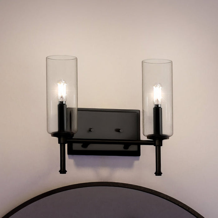 UHP4229 Contemporary Bath Light 11.5''H x 12.5''W, Midnight Black Finish, Parkes Collection