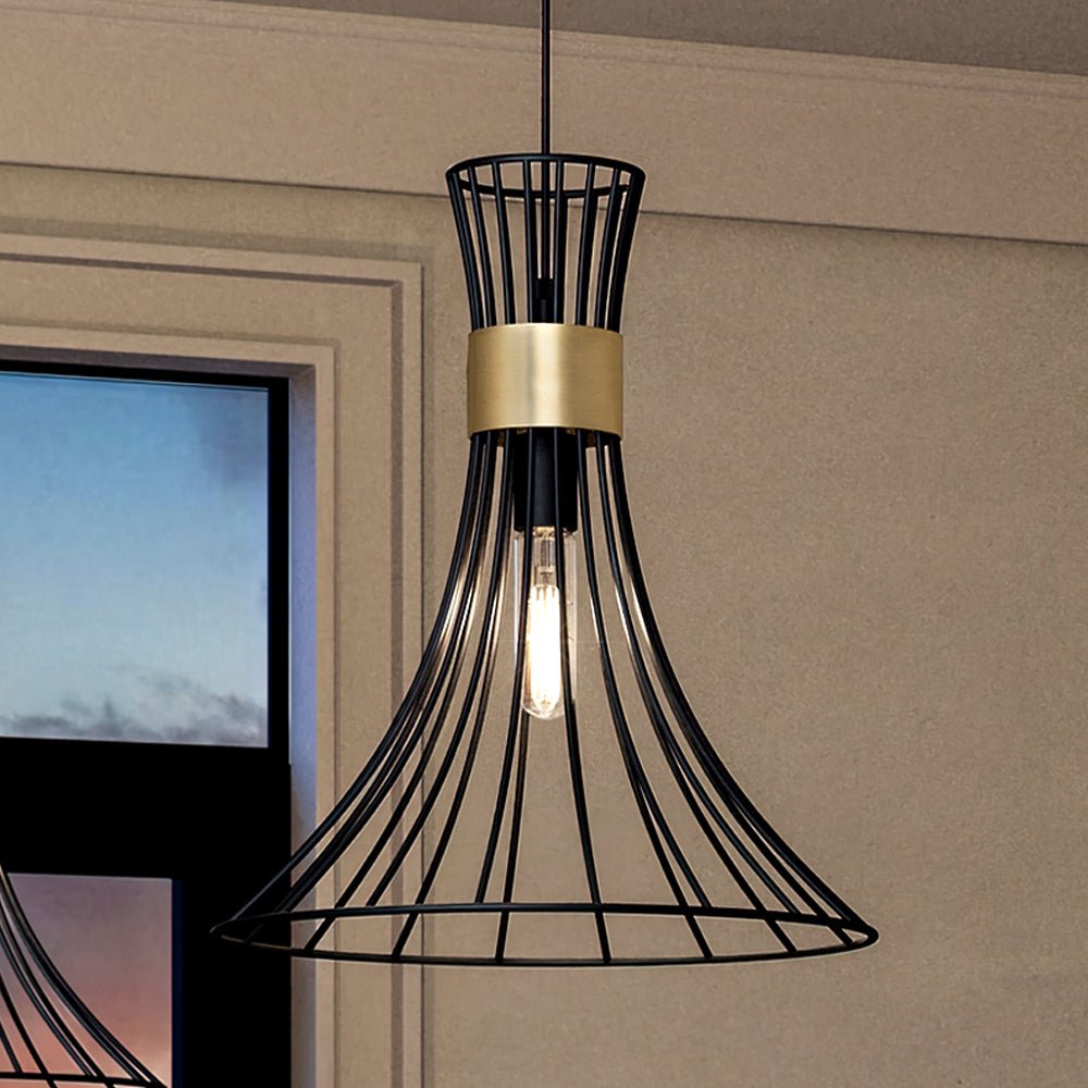 Mid century hot sale black pendant light