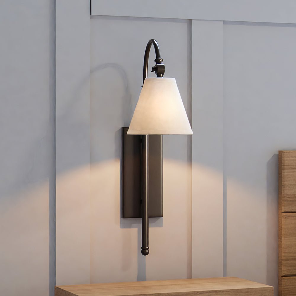 Design Classics Lighting Contemporary Single Light Sconce with Pull Chain Switch and Glass Shade - Bronze Finish 203-78